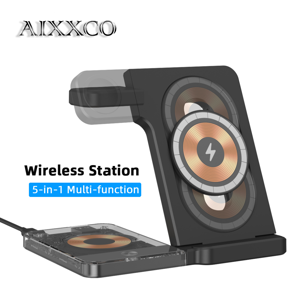 Smartwatch Ac - AIXXCO Magnetic Wireless Charger Stand 5-in-1