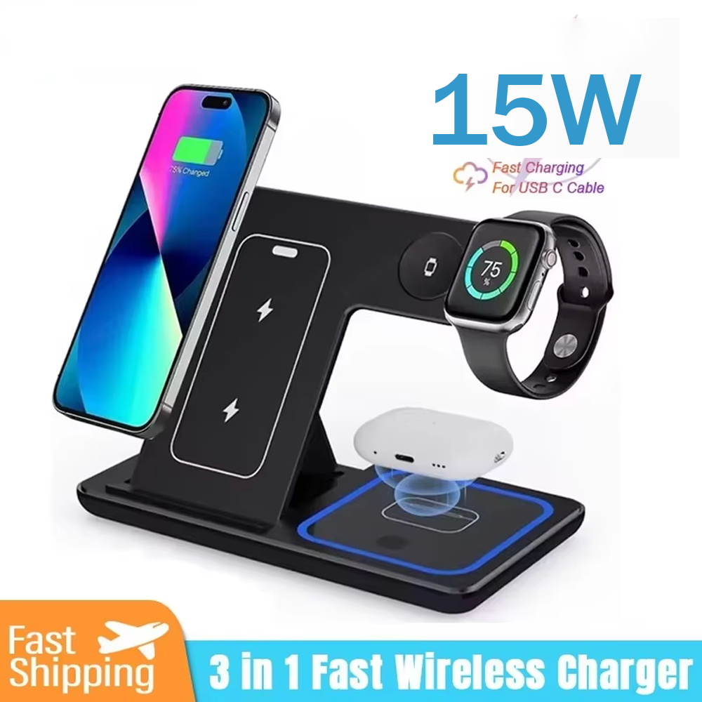 Smartwatch Ac - 15W 3 in 1 Wireless Charger
