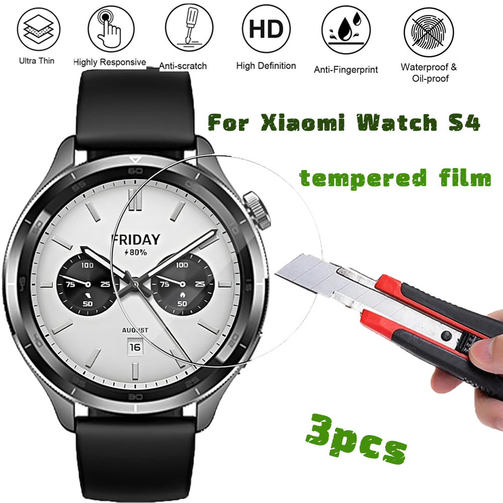 3PCS Tempered Glass Smartwatch - Xiaomi Smartwatch S4 Accessories avaliação e preço