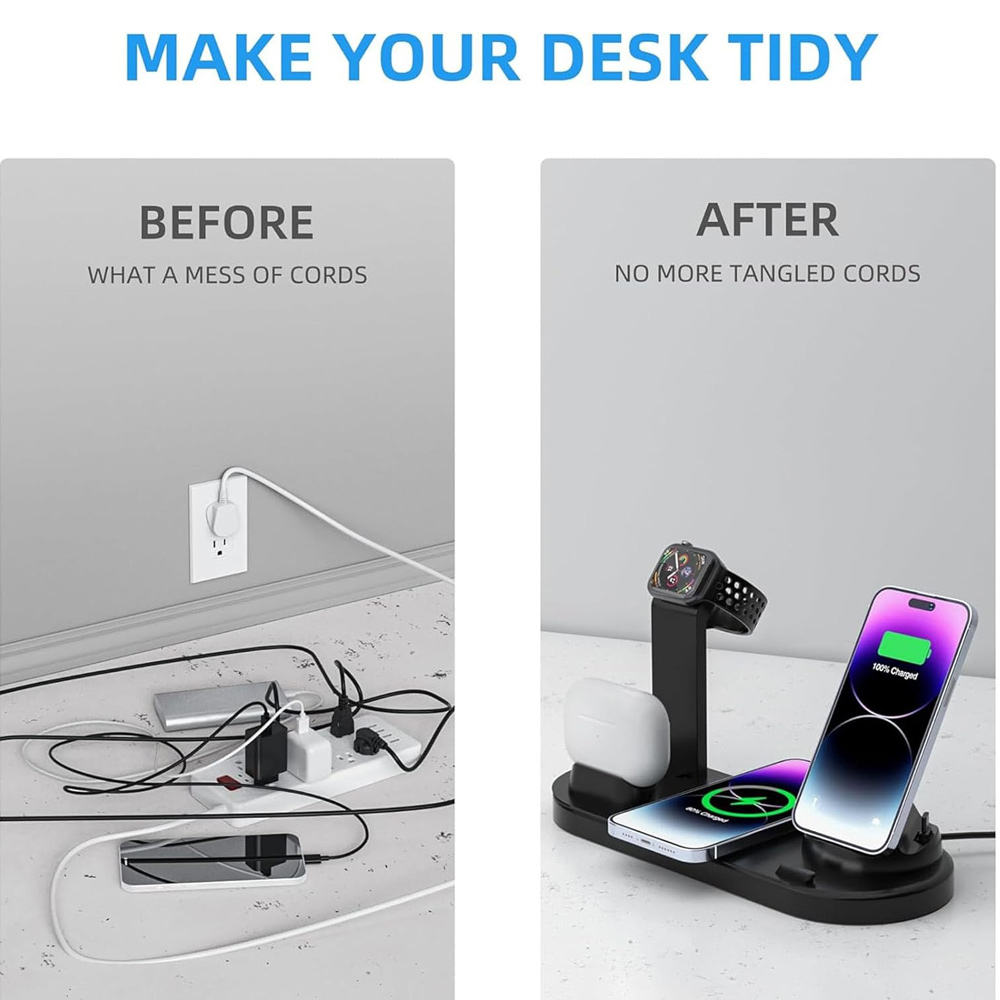 30W 7 in 1 Wireless Charger St - Smartwatch Ac avaliação e preço
