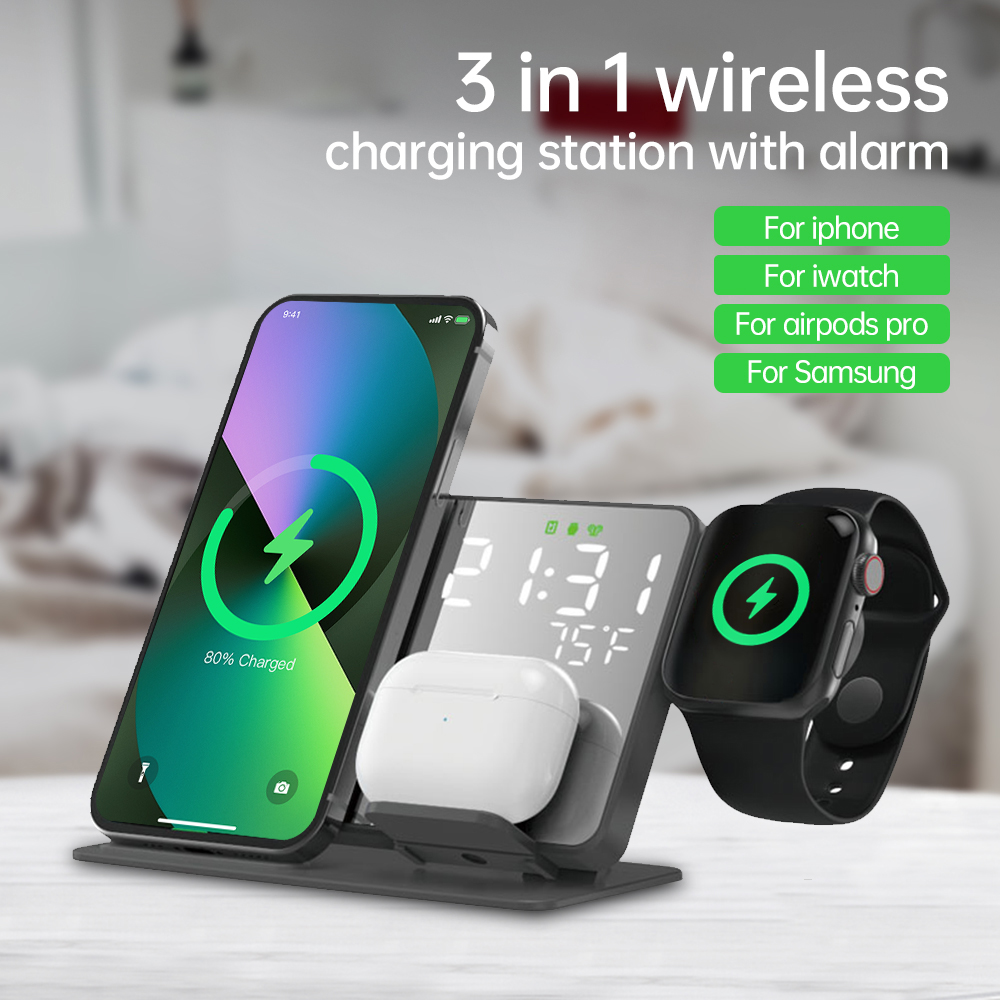 3 in 1 Wireless Charger For iP - Smartwatch Ac avaliação e preço