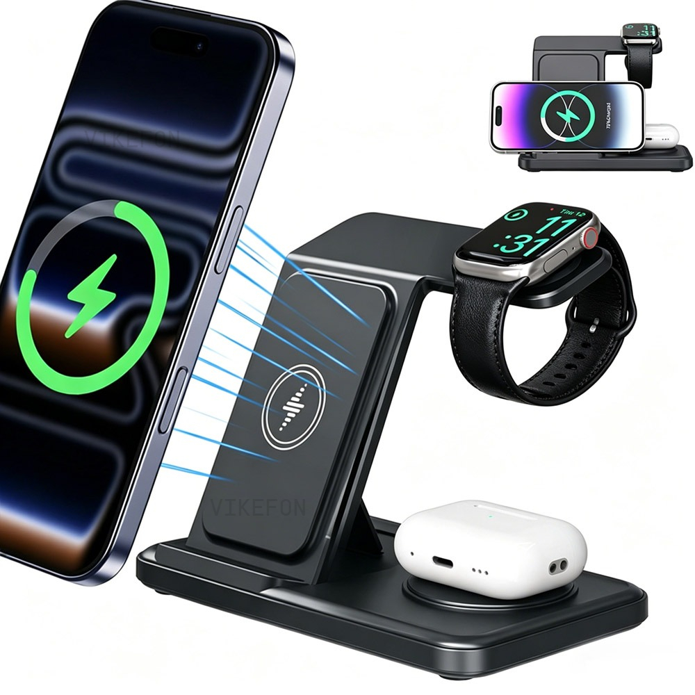 Wireless 3 IN 1 Charger Stand  - Smartwatch Ac avaliação e preço