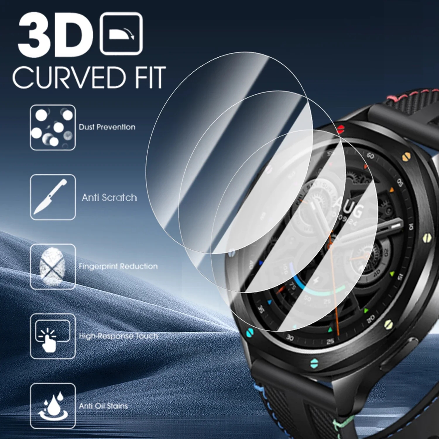 2PCS Tempered Glass For Xiaomi - Xiaomi Smartwatch S4 Accessories avaliação e preço