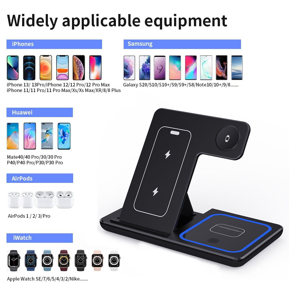 15W 3 in 1 Wireless Charger St - Smartwatch Ac avaliação e preço