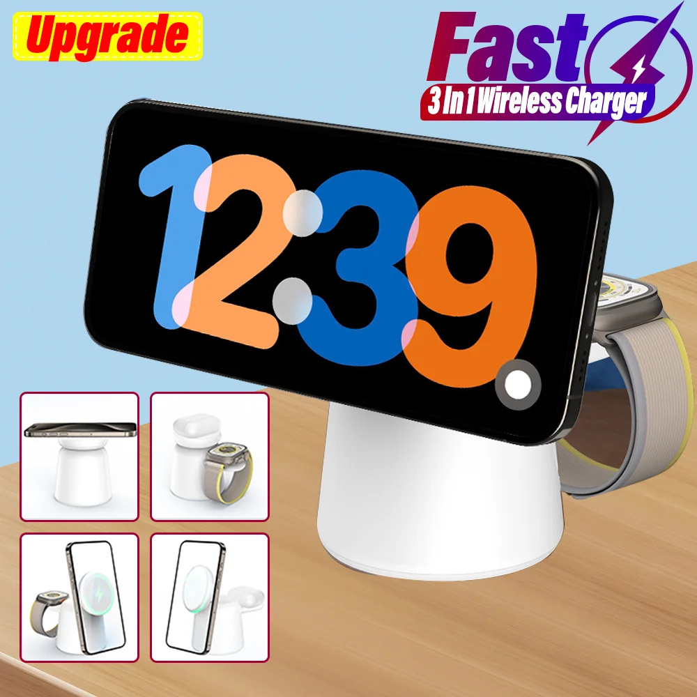 3 in 1 Magnetic Wireless Charg - Smartwatch Ac avaliação e preço