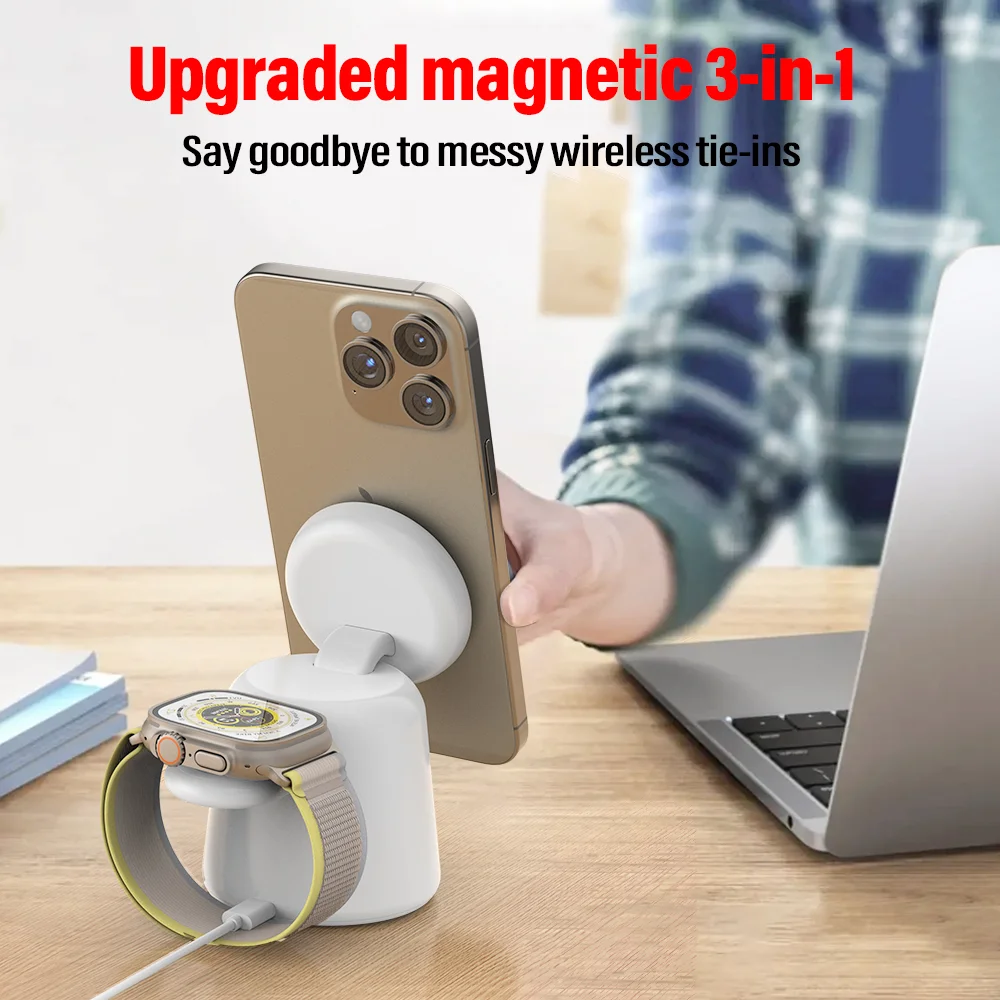 3 in 1 Magnetic Wireless Charg - Smartwatch Ac avaliação e preço