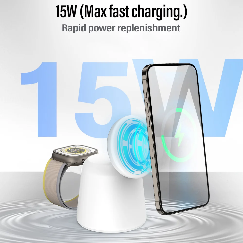 3 in 1 Magnetic Wireless Charg - Smartwatch Ac avaliação e preço