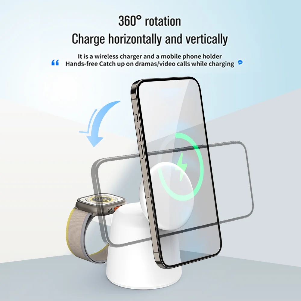 3 in 1 Magnetic Wireless Charg - Smartwatch Ac avaliação e preço
