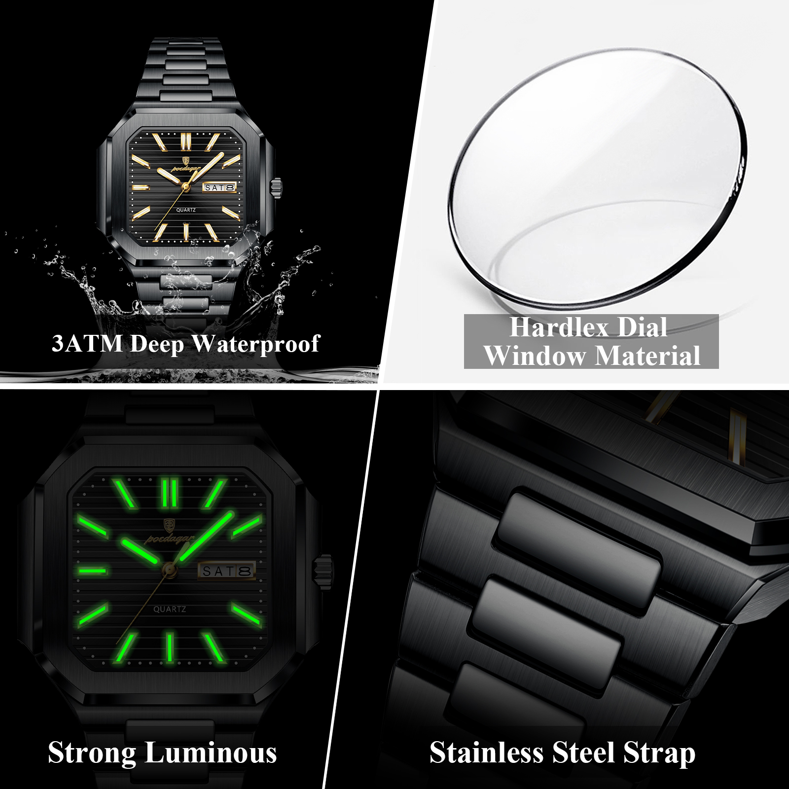 POEDAGAR Casual Square Man Wri - Smartwatch Nexus avaliação e preço
