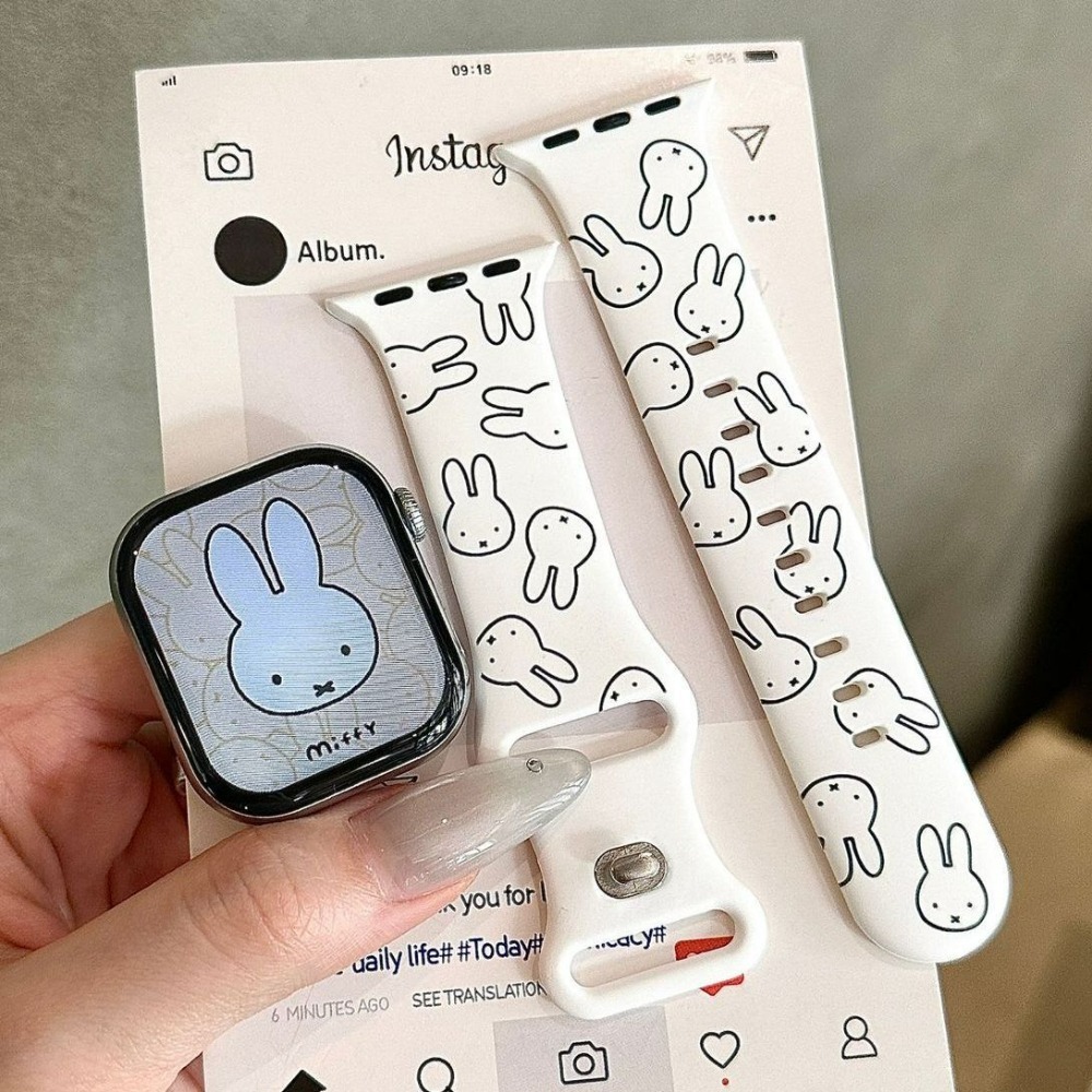 Cute Miffy Rabbit Cartoon Watc - Apple Smartwatch Accessories avaliação e preço