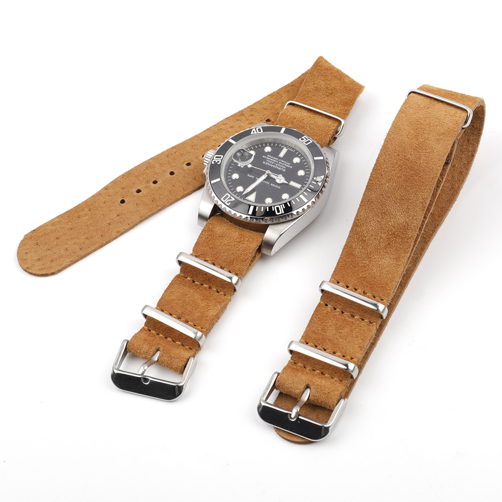 Soft Retro Suede Genuine Leath - Nylon Nato Strap avaliação e preço