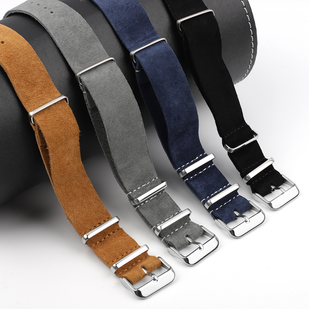 Soft Retro Suede Genuine Leath - Nylon Nato Strap avaliação e preço