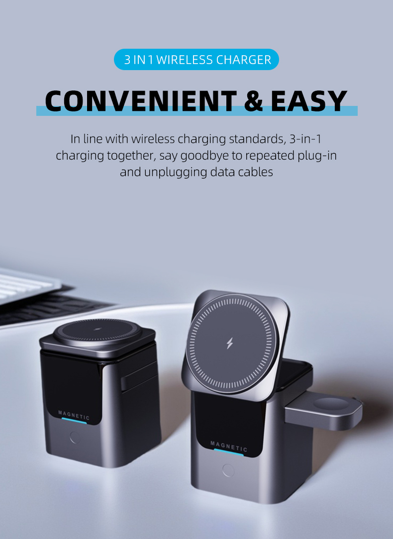 Magnetic 3 in 1 Wireless Charg - Smartwatch Ac avaliação e preço