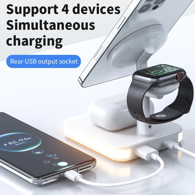 3 in 1 Wireless Chargers Stand - Smartwatch Ac avaliação e preço