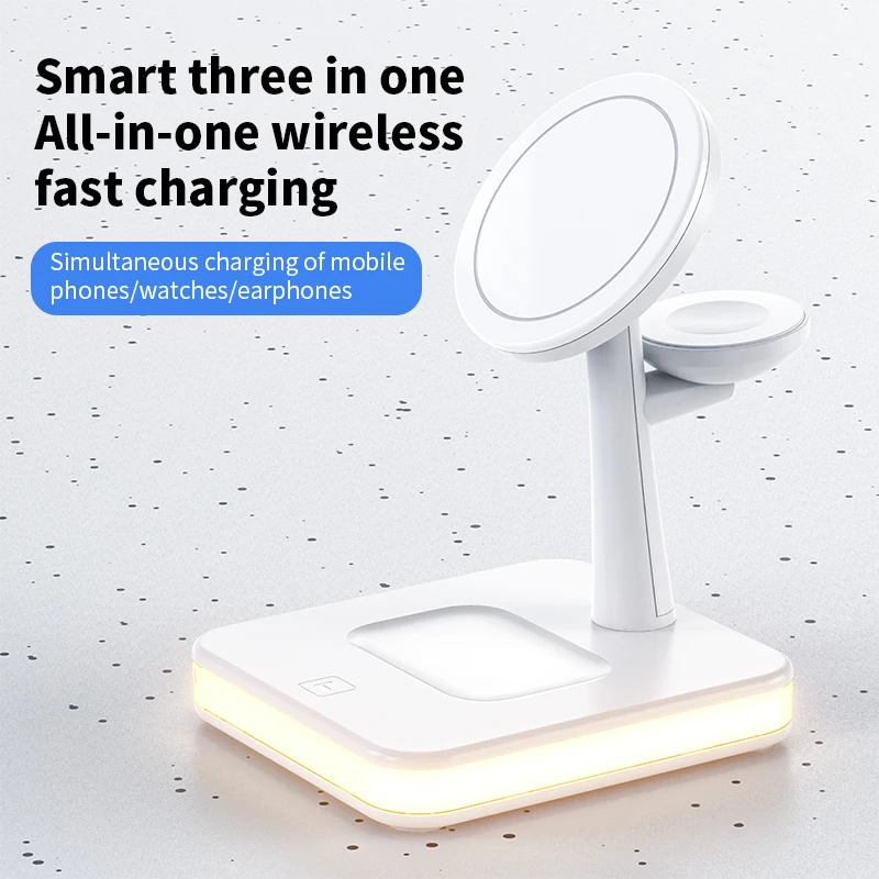 3 in 1 Wireless Chargers Stand - Smartwatch Ac avaliação e preço