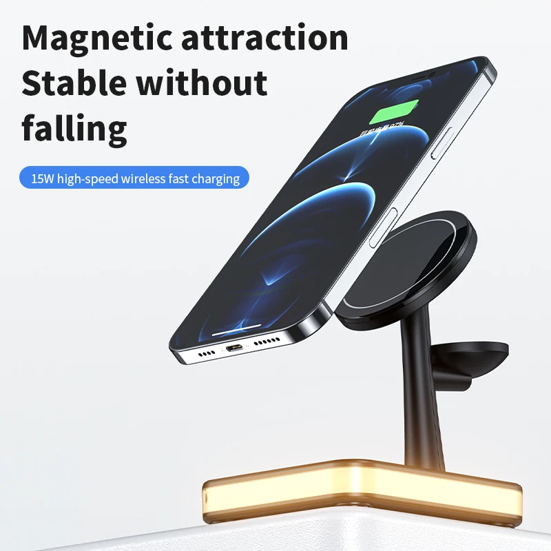 3 in 1 Wireless Chargers Stand - Smartwatch Ac avaliação e preço