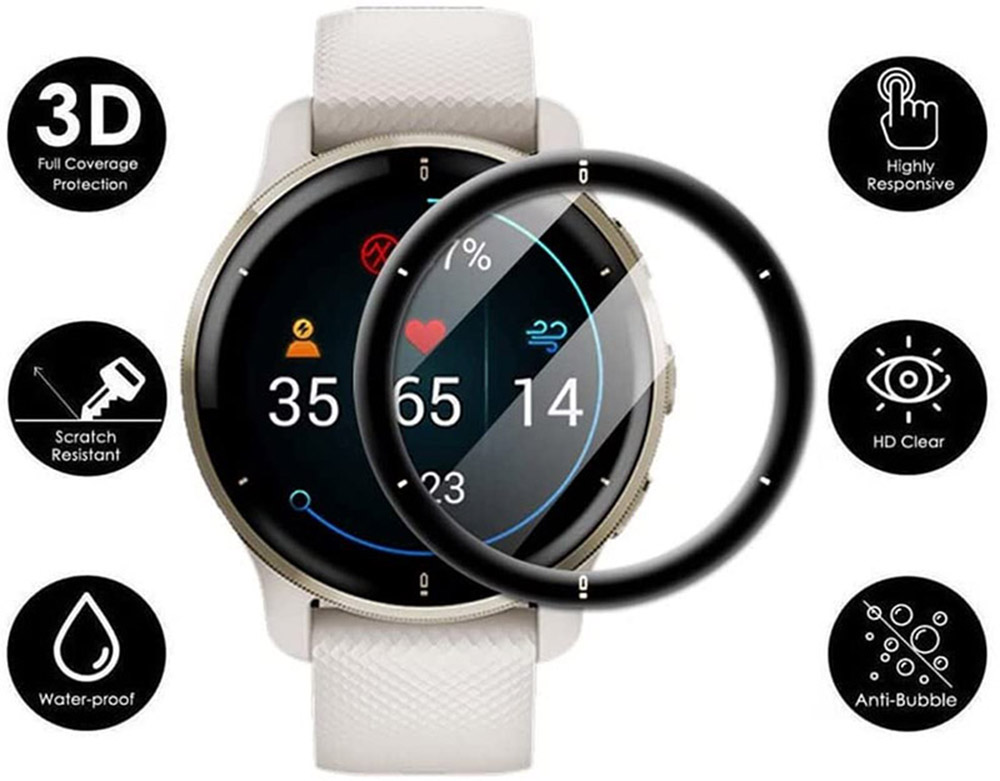 3D Curved Edge Protective Film - Garmin Smartwatch Accessories avaliação e preço