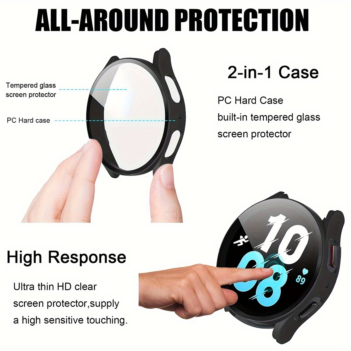 PC Case for Samsung Galaxy Wat - Accessories For Galaxy Watch 5 avaliação e preço