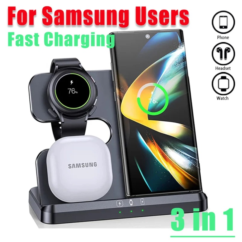 3 in 1 Fast Wireless Charger S - Smartwatch Ac avaliação e preço