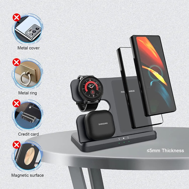 3 in 1 Fast Wireless Charger S - Smartwatch Ac avaliação e preço