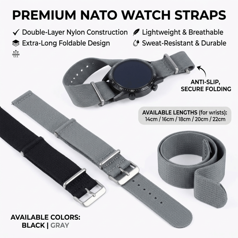 14/16/18/20/22mm NATO Watch Ba - Nylon Nato Strap avaliação e preço