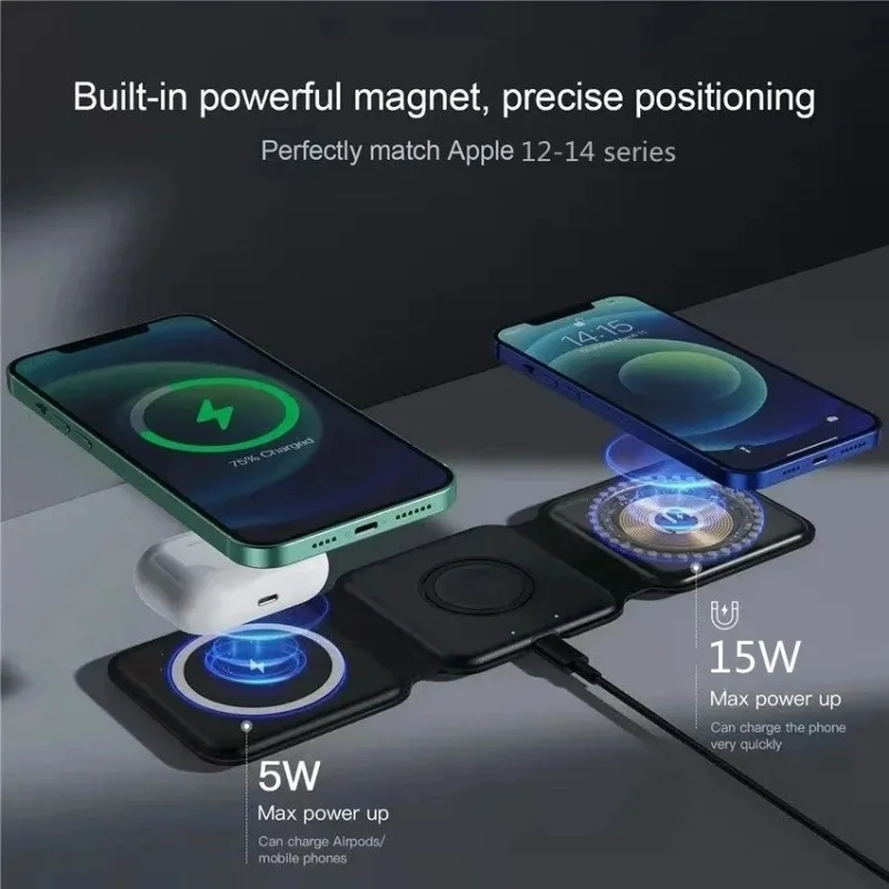 3 in 1 Portable Magnetic Wirel - Smartwatch Ac avaliação e preço